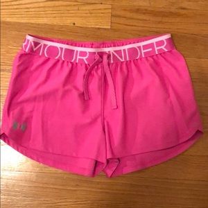 Pink Under Armor Workout Shorts